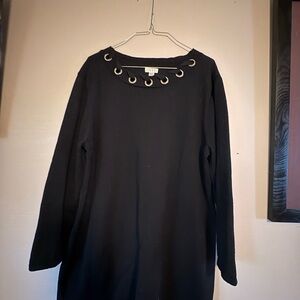 Spense Black Blouse with Silver Accents